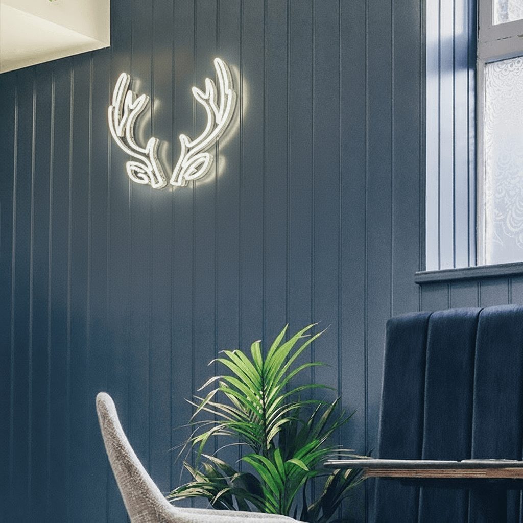 Soft glow LED sign creating a calming atmosphere in modern interior